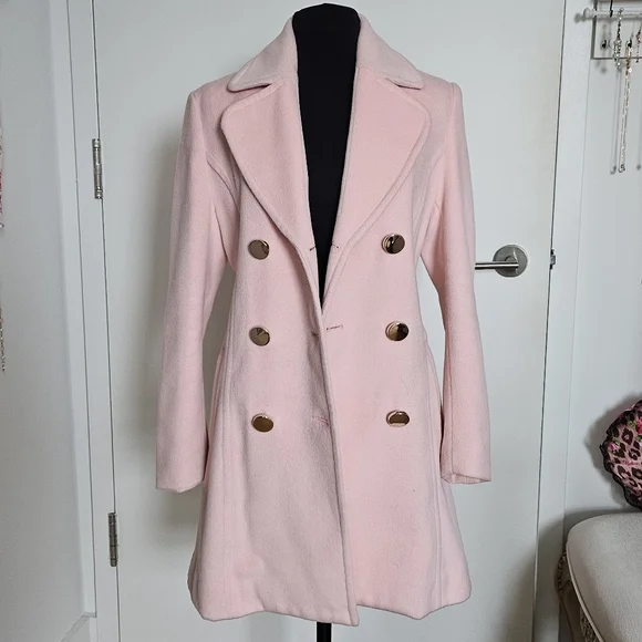Emiriawiz Gyaru Pink Double Breasted Coat With Matching Belt